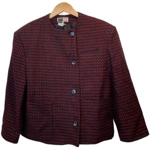 WILLI SMITH Women’s Blazer Jacket Wool Plaid Size Medium